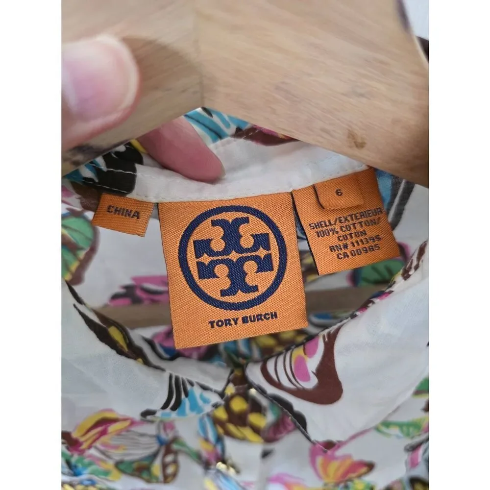 Tory Burch Butterfly Print Button Down Shirt 6